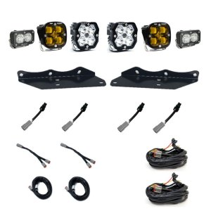 Ford Raptor Fog Light Pocket Kit - Baja Designs - Squadron 2.0 Sport (Spot) + 1.0 SAE - Amb + S2 Sport - `17-`20